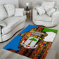 Equatorial Guinea Kente Area Rug - Tribal Mask and National Coat of Arms