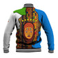 Equatorial Guinea Kente Baseball Jacket - Tribal Mask and National Coat of Arms