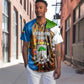 Equatorial Guinea Kente Baseball Jersey - Tribal Mask and National Coat of Arms