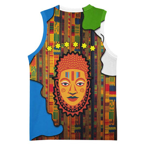 Equatorial Guinea Kente Basketball Jersey - Tribal Mask and National Coat of Arms - African Pride
