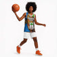 Equatorial Guinea Kente Basketball Jersey - Tribal Mask and National Coat of Arms - African Pride