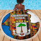 Equatorial Guinea Kente Beach Blanket - Tribal Mask and National Coat of Arms