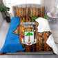 Equatorial Guinea Kente Bedding Set - Tribal Mask and National Coat of Arms
