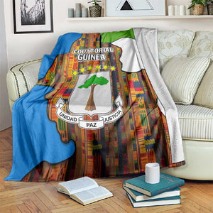 Equatorial Guinea Kente Blanket - Tribal Mask and National Coat of Arms