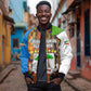 Equatorial Guinea Kente Bomber Jacket - Tribal Mask and National Coat of Arms