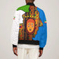 Equatorial Guinea Kente Bomber Jacket - Tribal Mask and National Coat of Arms