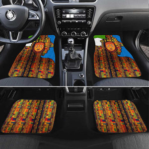 Equatorial Guinea Kente Car Mats - Tribal Mask and National Coat of Arms