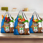 Equatorial Guinea Kente Grocery Bag - Tribal Mask and National Coat of Arms