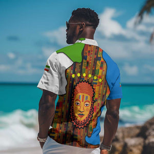 Equatorial Guinea Kente Hawaiian Shirt - Tribal Mask and National Coat of Arms