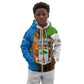 Equatorial Guinea Kente Kid Hoodie - Tribal Mask and National Coat of Arms