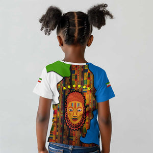 Equatorial Guinea Kente Kid T shirt - Tribal Mask and National Coat of Arms