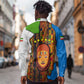 Equatorial Guinea Kente Long Sleeve Button Shirt - Tribal Mask and National Coat of Arms