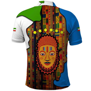 Equatorial Guinea Kente Polo Shirt - Tribal Mask and National Coat of Arms