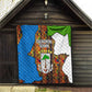 Equatorial Guinea Kente Quilt - Tribal Mask and National Coat of Arms