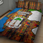 Equatorial Guinea Kente Quilt Bed Set - Tribal Mask and National Coat of Arms
