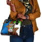 Equatorial Guinea Kente Shoulder Handbag - Tribal Mask and National Coat of Arms