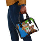 Equatorial Guinea Kente Shoulder Handbag - Tribal Mask and National Coat of Arms