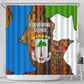 Equatorial Guinea Kente Shower Curtain - Tribal Mask and National Coat of Arms