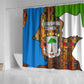 Equatorial Guinea Kente Shower Curtain - Tribal Mask and National Coat of Arms