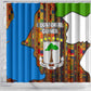 Equatorial Guinea Kente Shower Curtain - Tribal Mask and National Coat of Arms