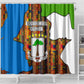 Equatorial Guinea Kente Shower Curtain - Tribal Mask and National Coat of Arms