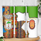 Equatorial Guinea Kente Skinny Tumbler - Tribal Mask and National Coat of Arms