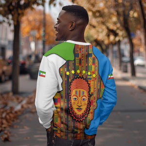 Equatorial Guinea Kente Sweatshirt - Tribal Mask and National Coat of Arms