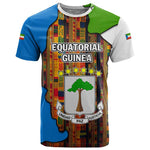 Equatorial Guinea Kente T shirt - Tribal Mask and National Coat of Arms