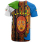 Equatorial Guinea Kente T shirt - Tribal Mask and National Coat of Arms