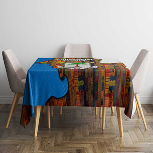 Equatorial Guinea Kente Tablecloth - Tribal Mask and National Coat of Arms
