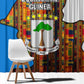 Equatorial Guinea Kente Window Curtain - Tribal Mask and National Coat of Arms