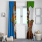 Equatorial Guinea Kente Window Curtain - Tribal Mask and National Coat of Arms