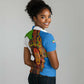 Equatorial Guinea Kente Women Polo Shirt - Tribal Mask and National Coat of Arms