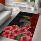 Equatorial Guinea Elephant Area Rug - Hibiscus Flowers and Tribal Patterns