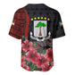 Equatorial Guinea Elephant Baseball Jersey - Hibiscus Flowers and Tribal Patterns