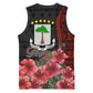 Equatorial Guinea Elephant Basketball Jersey - Hibiscus Flowers and Tribal Patterns - African Pride