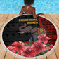 Equatorial Guinea Elephant Beach Blanket - Hibiscus Flowers and Tribal Patterns