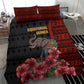 Equatorial Guinea Elephant Bedding Set - Hibiscus Flowers and Tribal Patterns