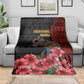 Equatorial Guinea Elephant Blanket - Hibiscus Flowers and Tribal Patterns