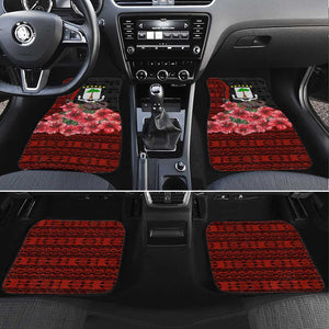 Equatorial Guinea Elephant Car Mats - Hibiscus Flowers and Tribal Patterns