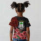 Equatorial Guinea Elephant Kid T shirt - Hibiscus Flowers and Tribal Patterns