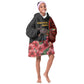 Equatorial Guinea Elephant Kid Wearable Blanket Hoodie - Hibiscus Flowers and Tribal Patterns