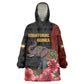 Equatorial Guinea Elephant Kid Wearable Blanket Hoodie - Hibiscus Flowers and Tribal Patterns