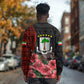 Equatorial Guinea Elephant Long Sleeve Shirt - Hibiscus Flowers and Tribal Patterns