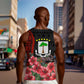 Equatorial Guinea Elephant Men Tank Top - Hibiscus Flowers and Tribal Patterns