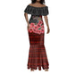 Equatorial Guinea Elephant Mermaid Dress - Hibiscus Flowers and Tribal Patterns