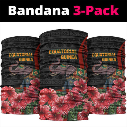 Equatorial Guinea Elephant Neck Gaiter - Hibiscus Flowers and Tribal Patterns TS04