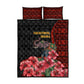 Equatorial Guinea Elephant Quilt Bed Set - Hibiscus Flowers and Tribal Patterns