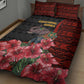 Equatorial Guinea Elephant Quilt Bed Set - Hibiscus Flowers and Tribal Patterns