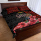 Equatorial Guinea Elephant Quilt Bed Set - Hibiscus Flowers and Tribal Patterns